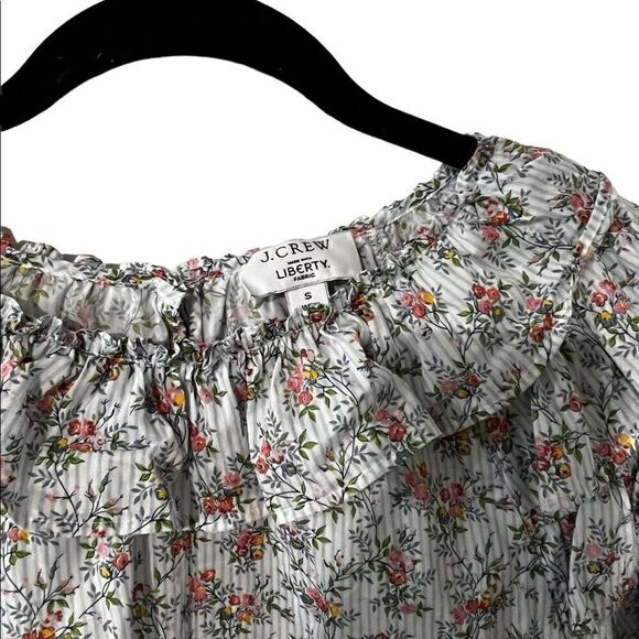 J. Crew Liberty Of London Ruffle Winding Roses Blouse Size S - Picture 3 of 10